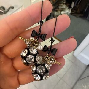 Betsy Johnson crystal ball dangly earrings - LIKE NEW
